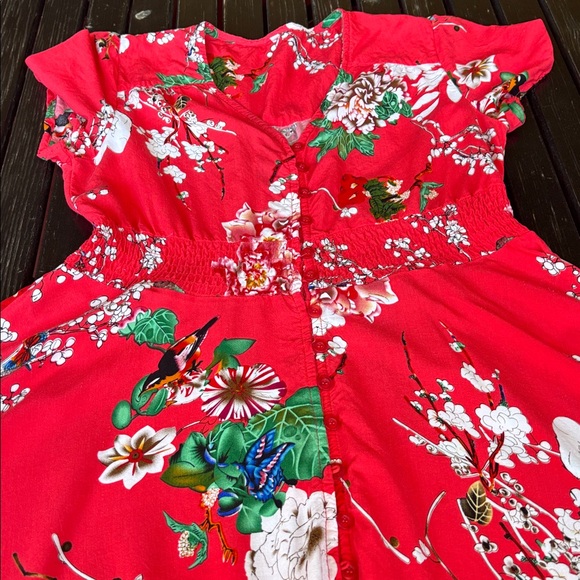 SHEIN Dresses & Skirts - SHEIN Red Floral Maxi Dress
